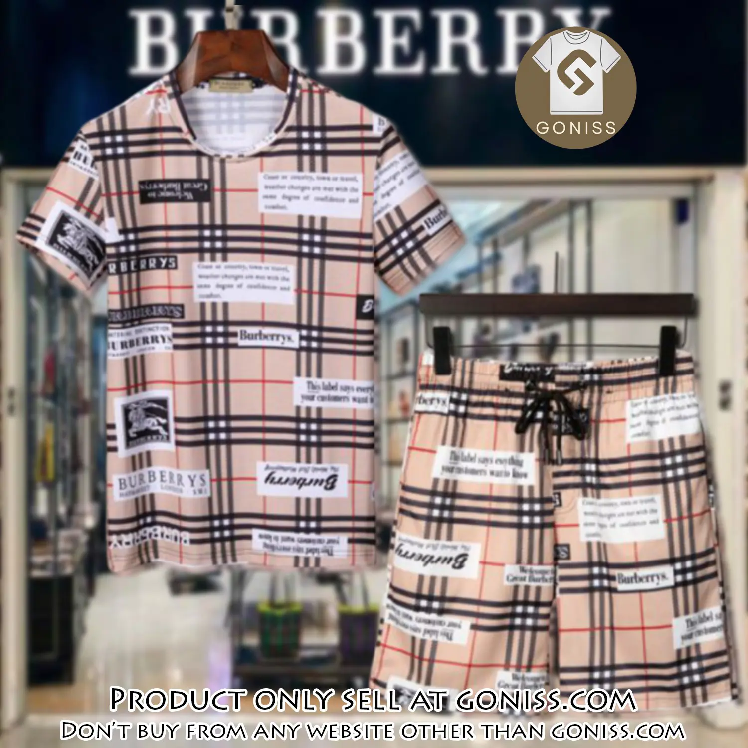 Burberry combo unisex tshirt & short limited luxury outfit cts1034 gn0442046